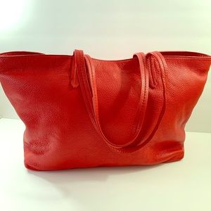 Brooks Brothers Soft Red Leather Tote